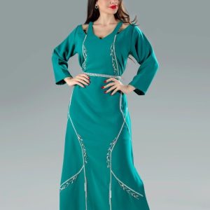 teal bloom cutwork kaftan